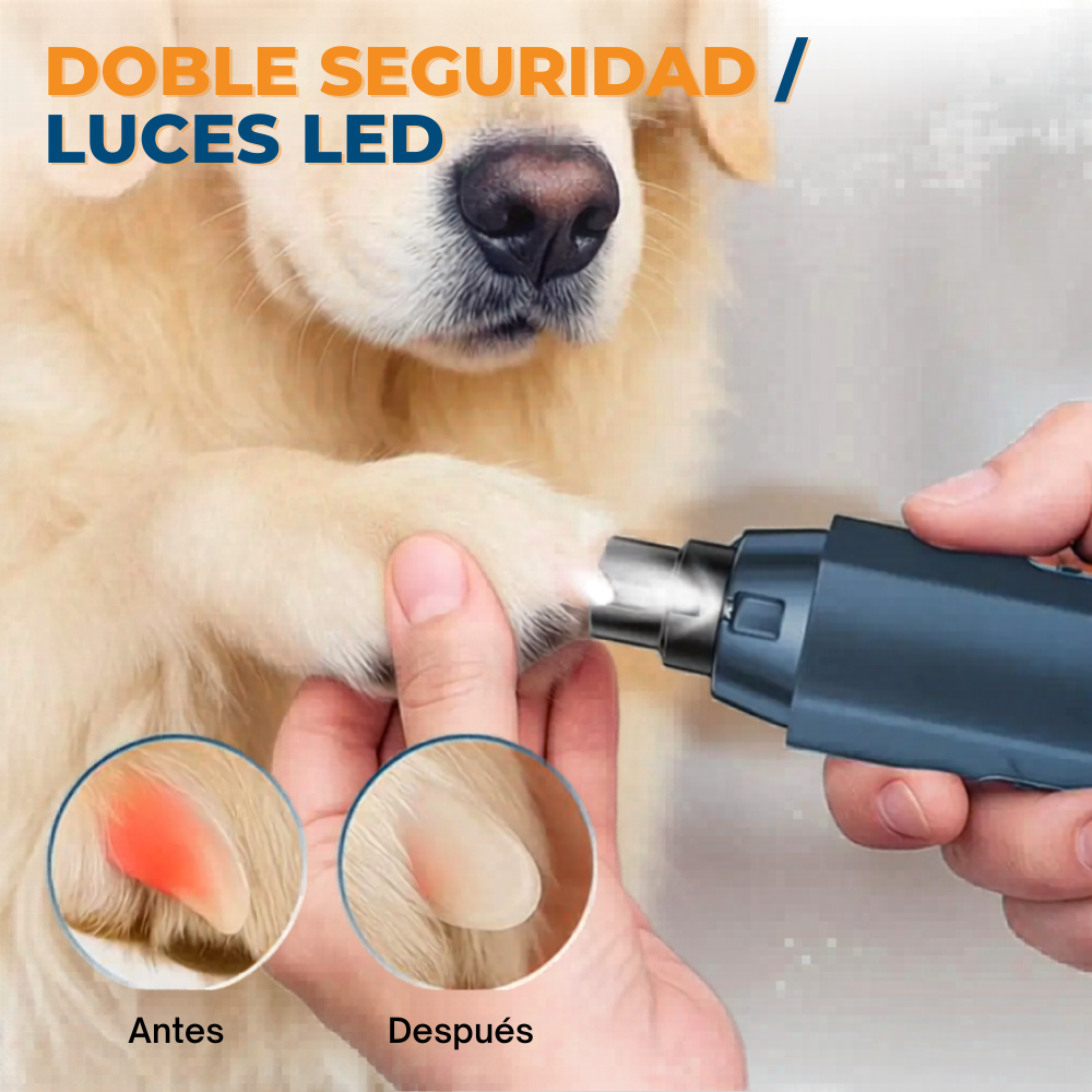 Cortauñas Eléctrico 2 en 1 para Mascotas — Corte y Lima Seguro Sin Miedo a Hacer Daño