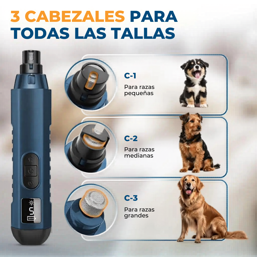 Cortauñas Eléctrico 2 en 1 para Mascotas — Corte y Lima Seguro Sin Miedo a Hacer Daño