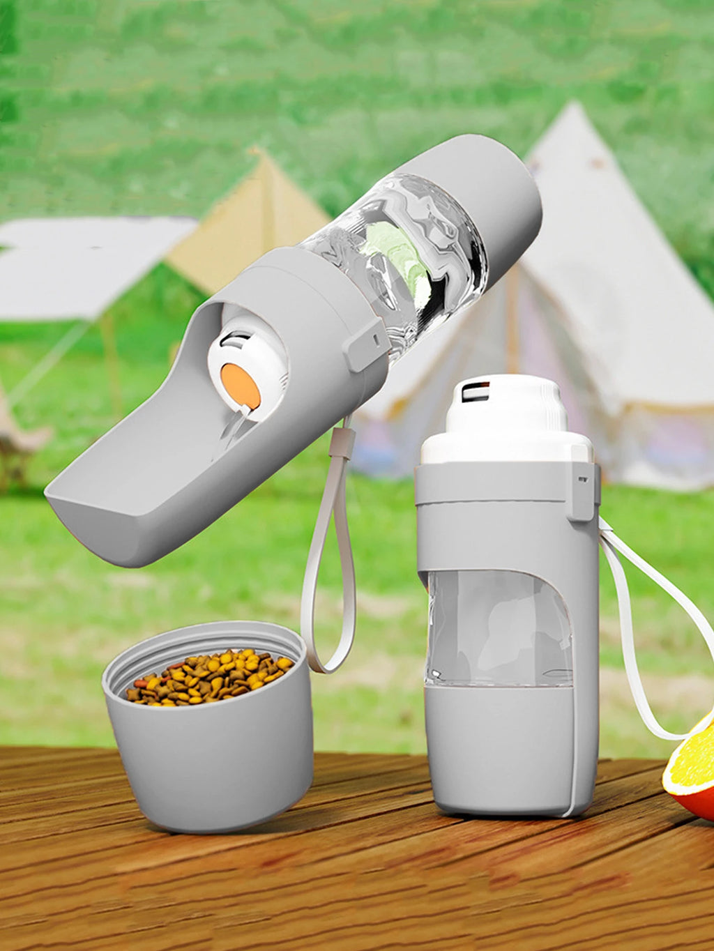 Botella de Agua Portátil para Perros y Gatos con Dispensador de Comida