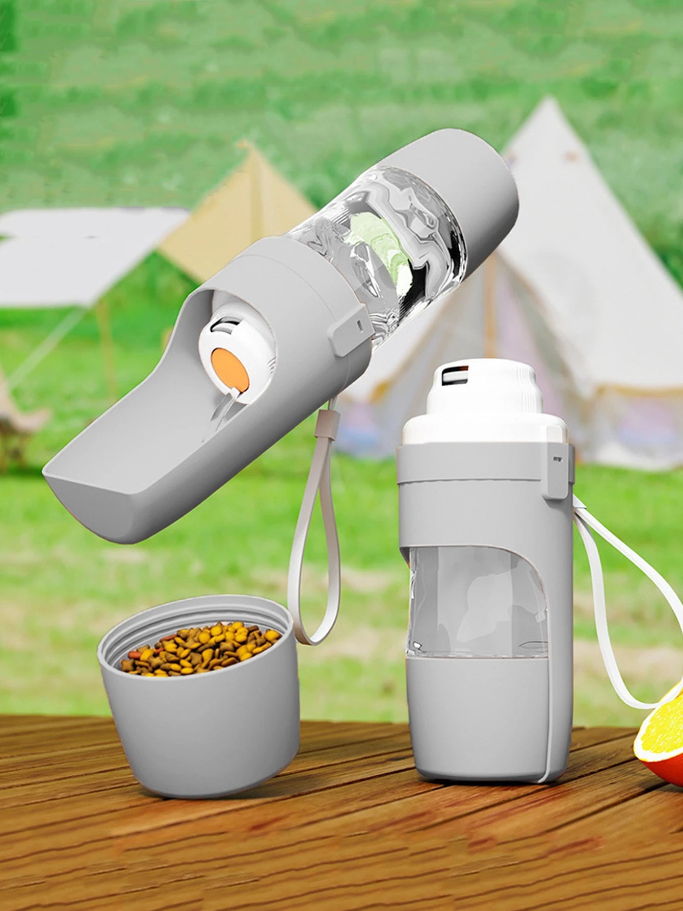 Botella de Agua Portátil para Perros y Gatos con Dispensador de Comida